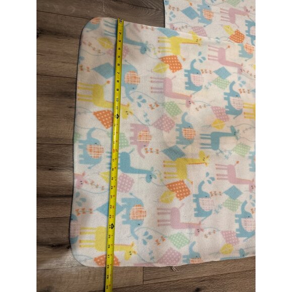 Baby Animal Print Fleece Baby Blankets Set Of 2 Nursery Decor 26" X 28" & 27" X - Picture 3 of 6